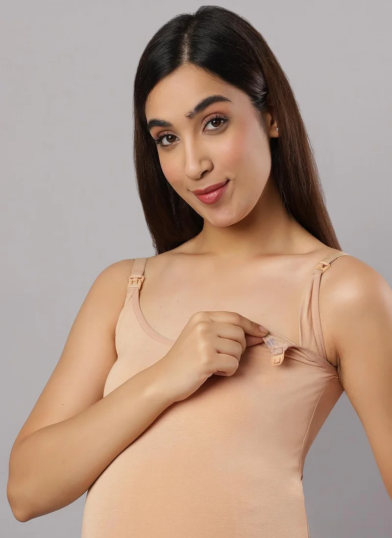 TUMMY Pack of 2 Seemless Maternity & Nursing Feeding Support Vest - Beige